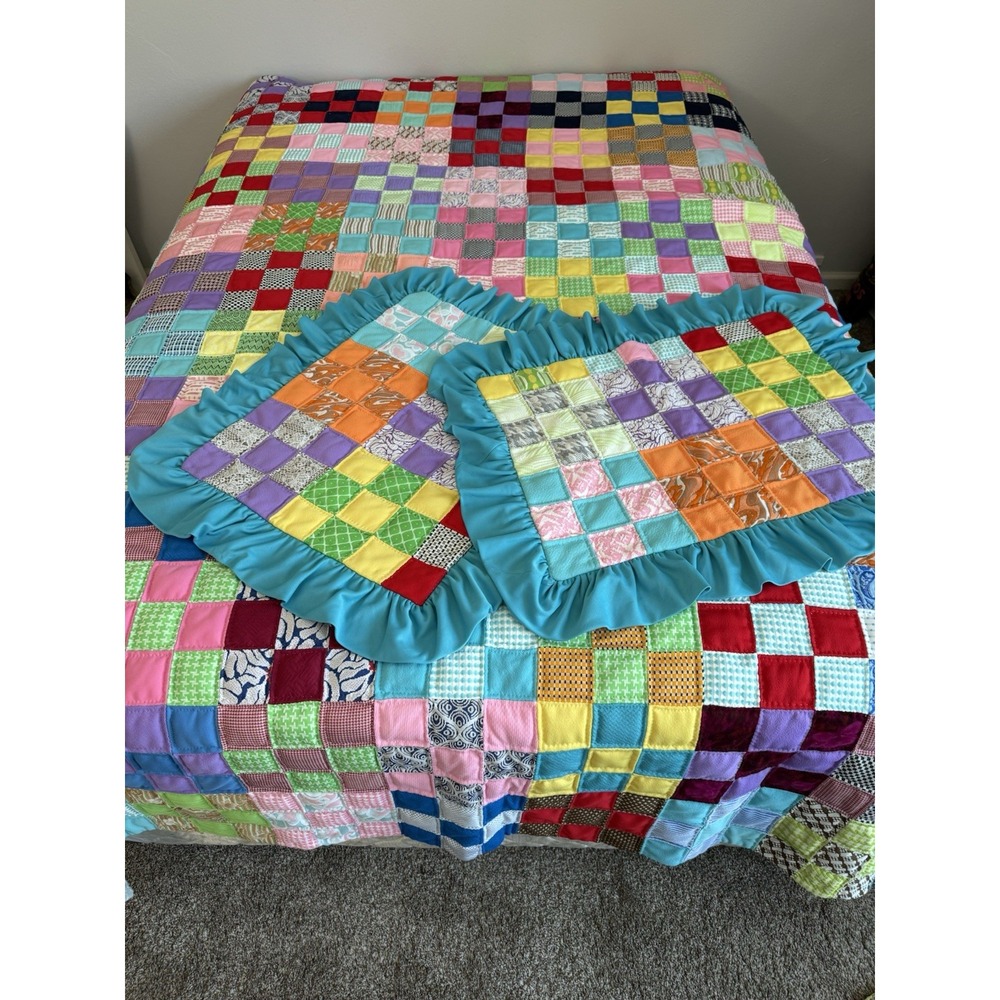 Vintage Quilt Polyester Patchwork 83 X 90" King